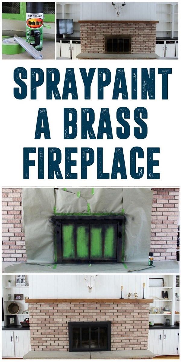 Spray Painted Brass Fireplace
