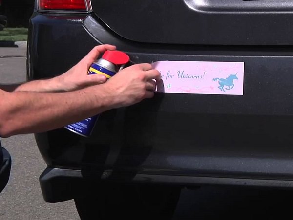 Removing a bumper sticker