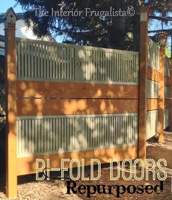 Repurposed Bi-Fold Door and Plank Fence