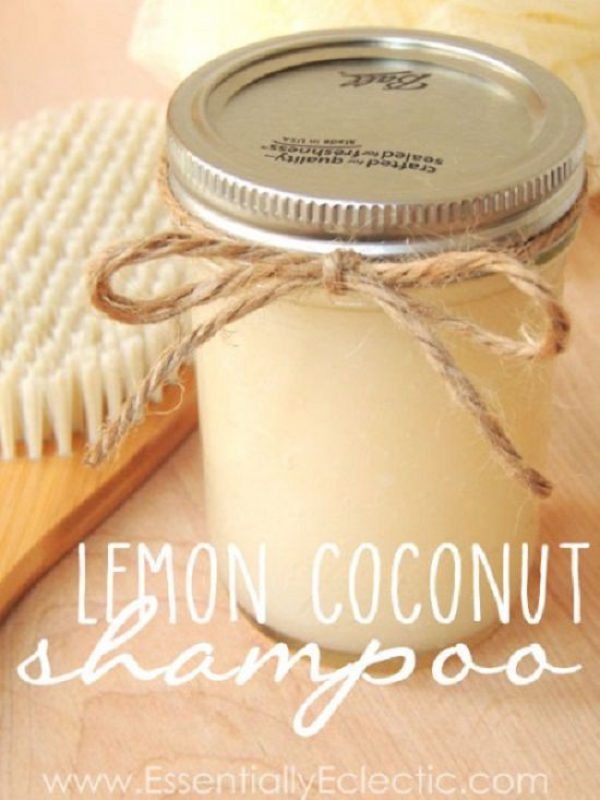 23 DIY Organic Homemade Shampoo Recipes Bright Stuffs   Lemoncoconutshampootitle 450x600 1 1 600x800 