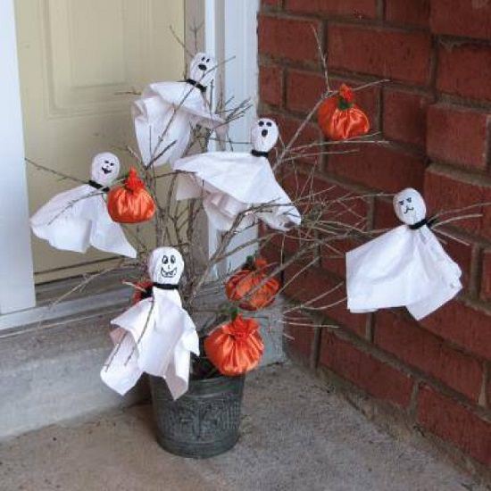 Halloween Ghosts Decorations Ghost and Pumpkin Tree