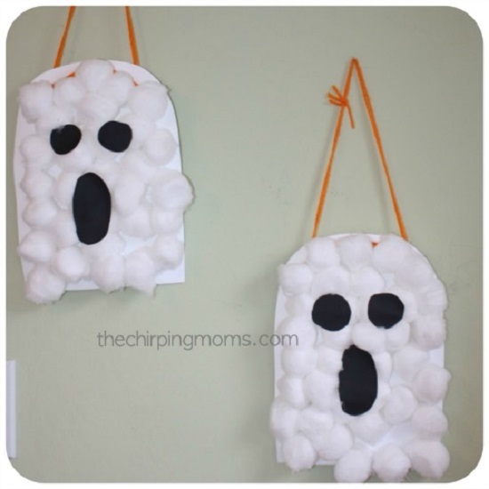 Cotton Ball Ghosts