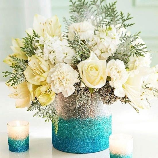 How to Make a Glittery Flower Vase Centerpiece — Live Colorful