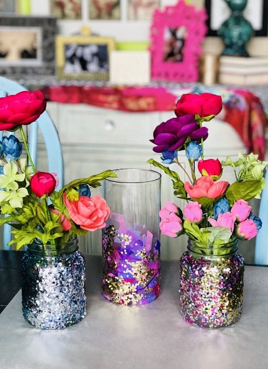 How to Make a Glittery Flower Vase Centerpiece — Live Colorful