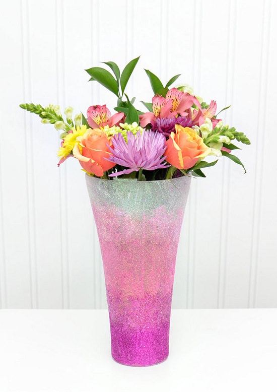 How to Make a Glittery Flower Vase Centerpiece — Live Colorful