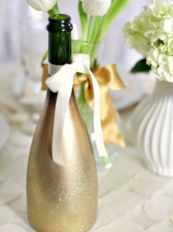 DIY Glitter Champagne Bottles 13