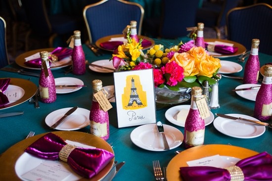 Glitter Champagne Bottle Wedding Favors