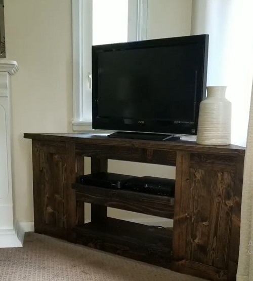 DIY Corner TV Stand 9