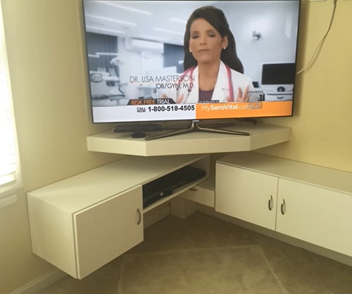 DIY Corner TV Stand 10