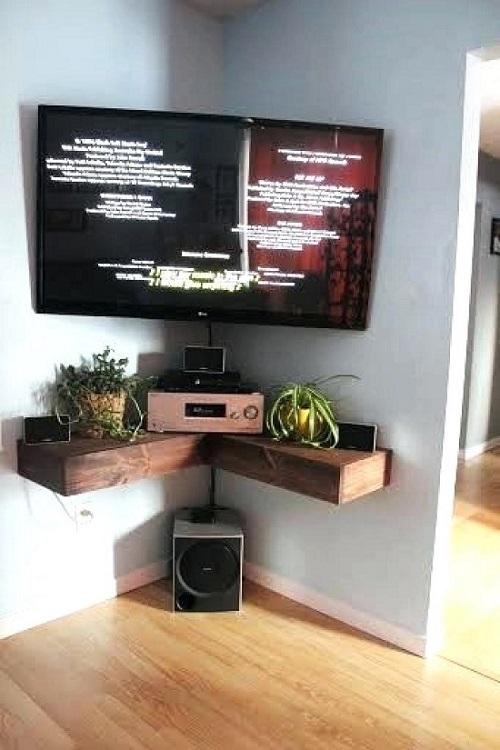 DIY Corner TV Stand 15