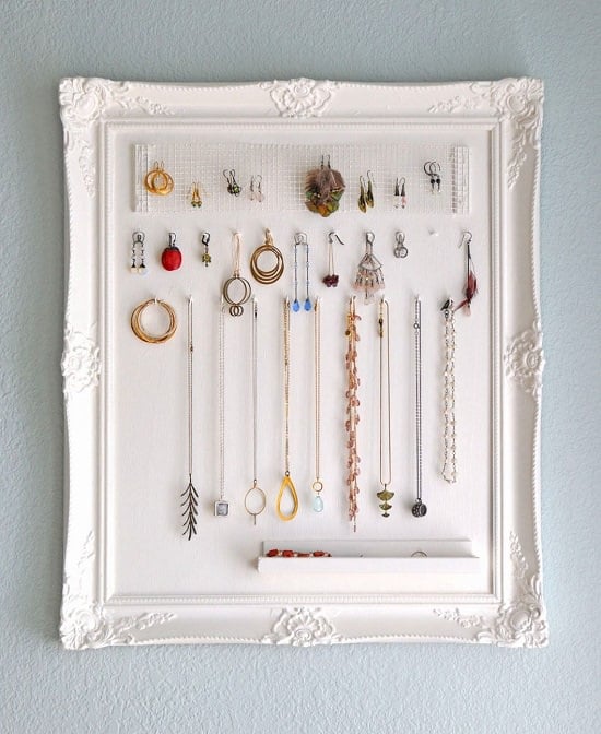 Necklace Hooks Add On, Add Necklace Hooks to Earring Holder, Framed Wall  Mount Jewelry Organizer, Hanging All-in-one Jewelry Organization 