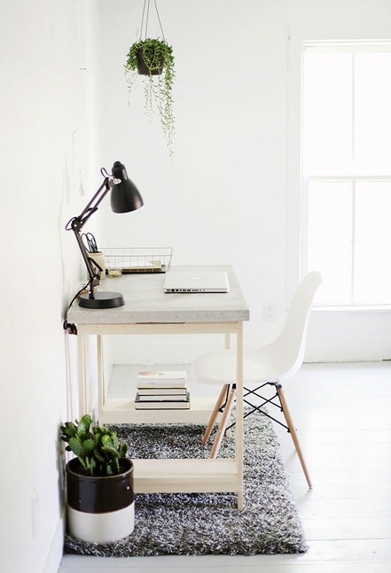 DIY Computer Desk with Concrete Countertop