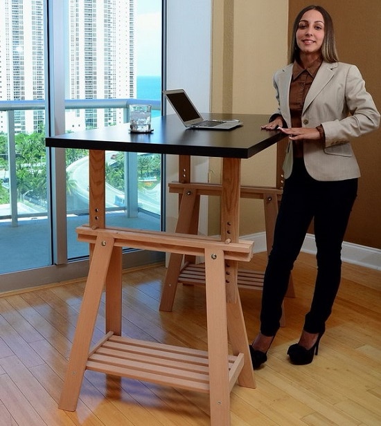 IKEA Trestle Into An Adjustable Standing Desk