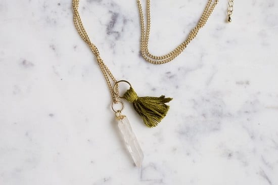 DIY Tassel Gemstone Necklace