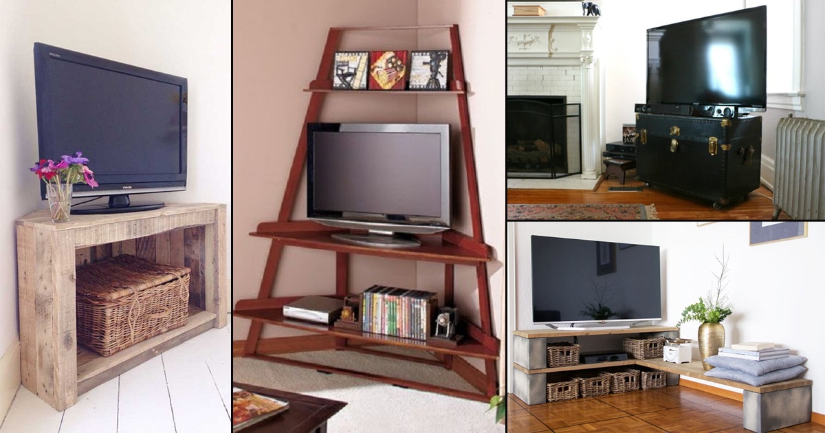 32 DIY Corner TV Stand Ideas DIY TV Shelf