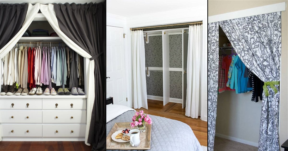 10 Closet Curtain Ideas To Renovate, Closet With Curtains