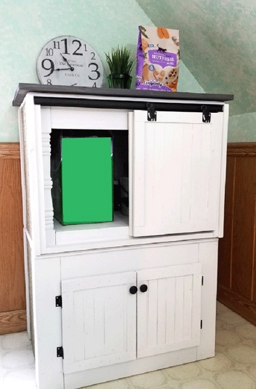 DIY Farmhouse Style Cat Litter Box Furniture