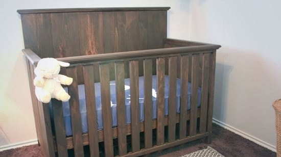 Stained Poplar Wood Crib