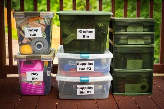 Plastic Container With Labels Organizer For Camping
