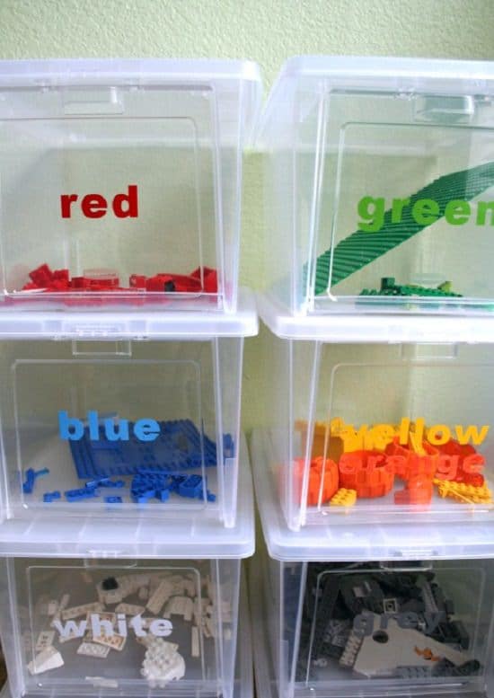 color coded lego organization