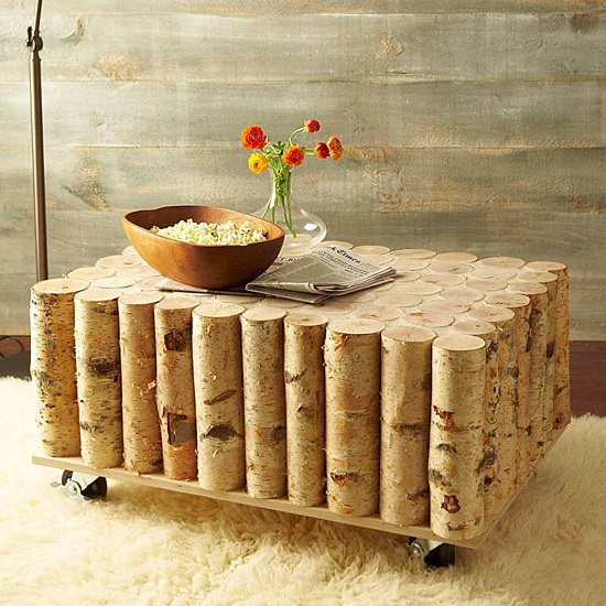 Birch Log Coffee Table