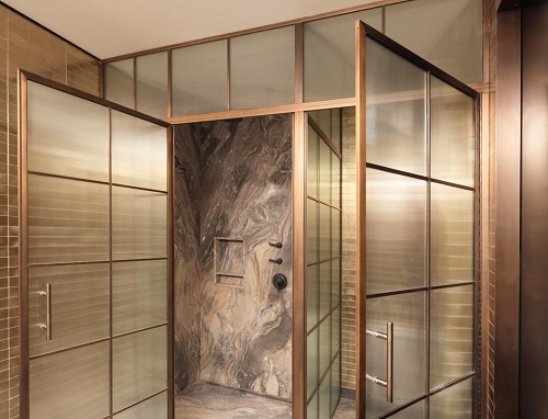 Copper Framed Shower Door