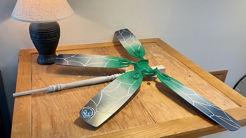 Fantastic spider web print dragonfly fan blade