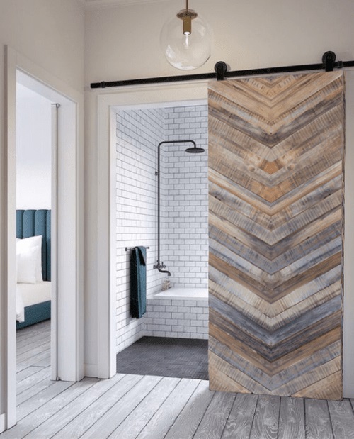 Reclaimed Wood Shower Door
