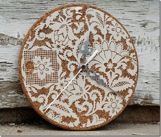 Corkboard Lace Clock