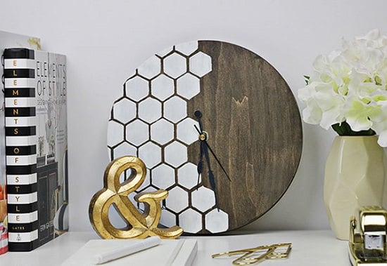 Wood Honeycomb Clock