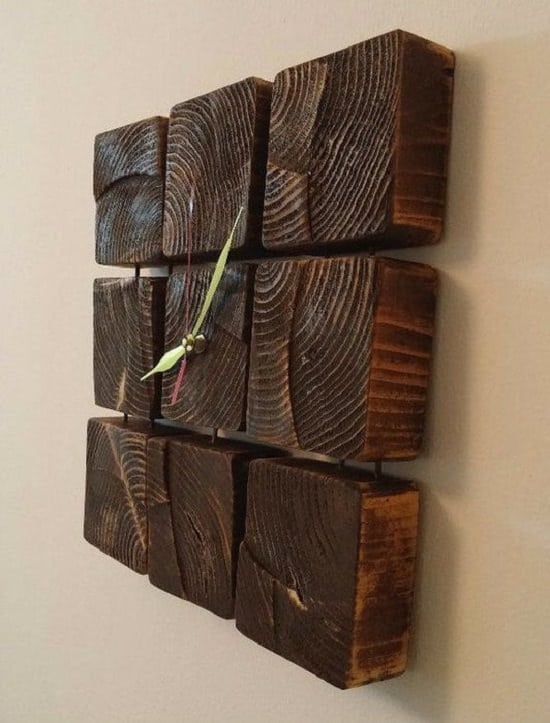 Wooden Block Clock