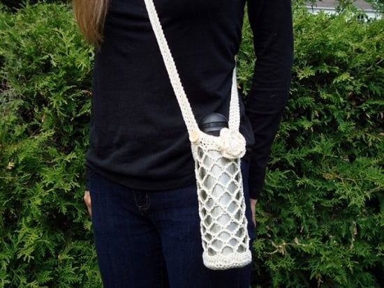 Crochet Diamond Mesh Carrier For Bottles