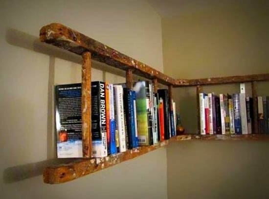 Old ladder into a shelf