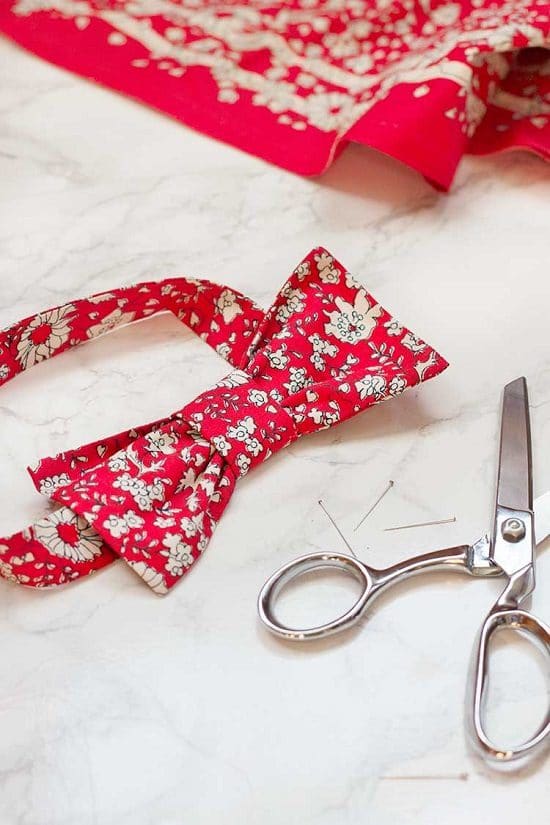 Red Printed Dog Bow Tie