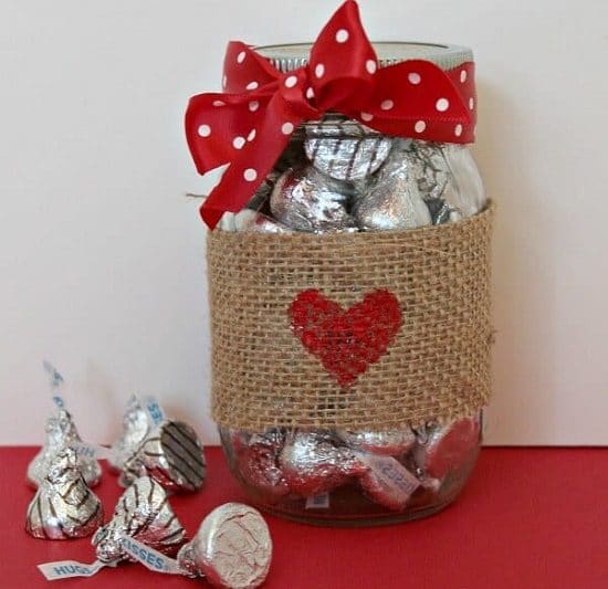 Hugs And Kisses Mason Jar Gift