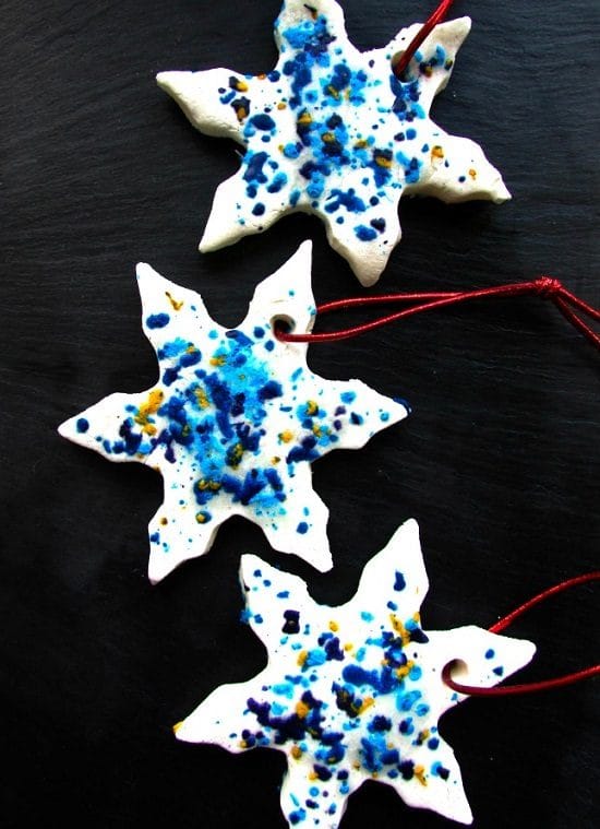 Clay And Crayon Melted Snowflakes Ornaments