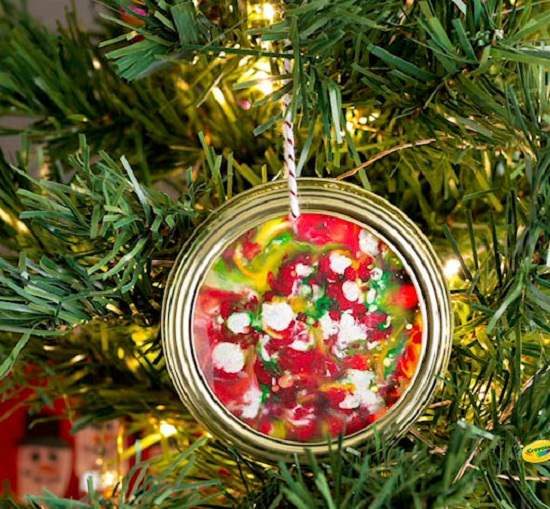 Mason Jar Lid Ornaments