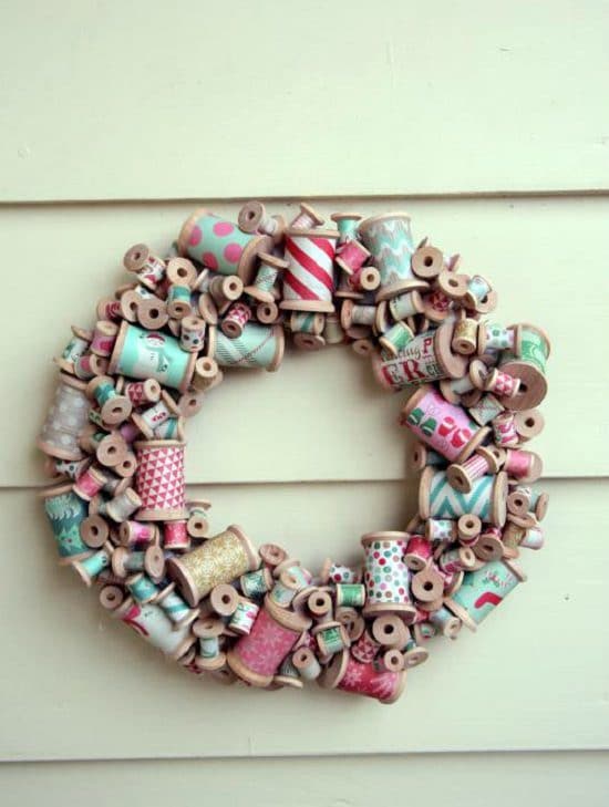 Wooden Spool DIY Wreath