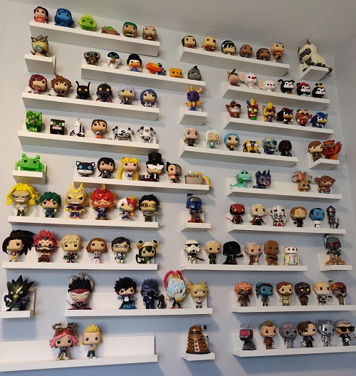 Funko Pops on Floating Shelves