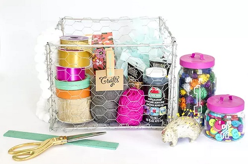 DIY Wire Basket Craft Organizer