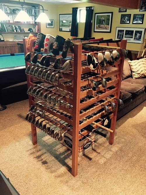 Hardwood Golf Club Rack