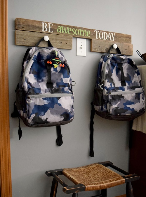 Reclaimed Wood Backpack Hanger