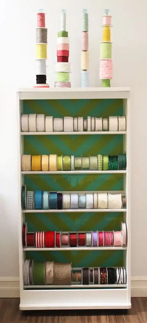 Ribbon Storage And Organization Rack