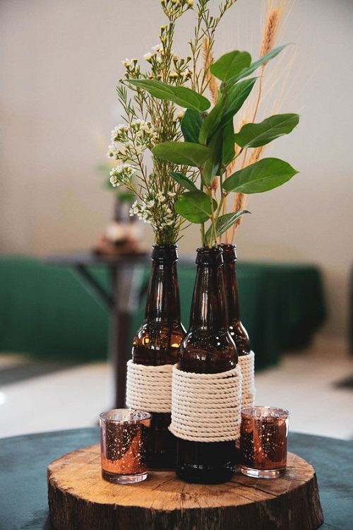 Twine-Wrapped Beer Bottles