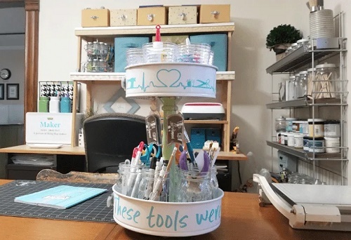 Upcycled Tiered Craft Organizer