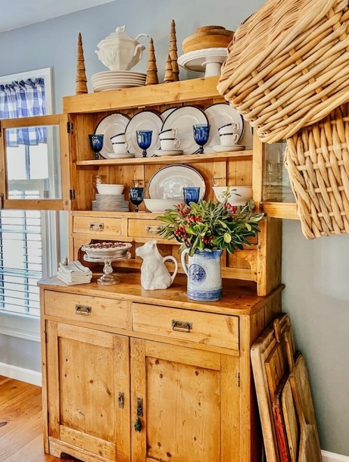 Farmhouse Hutch Decorating Ideas 1