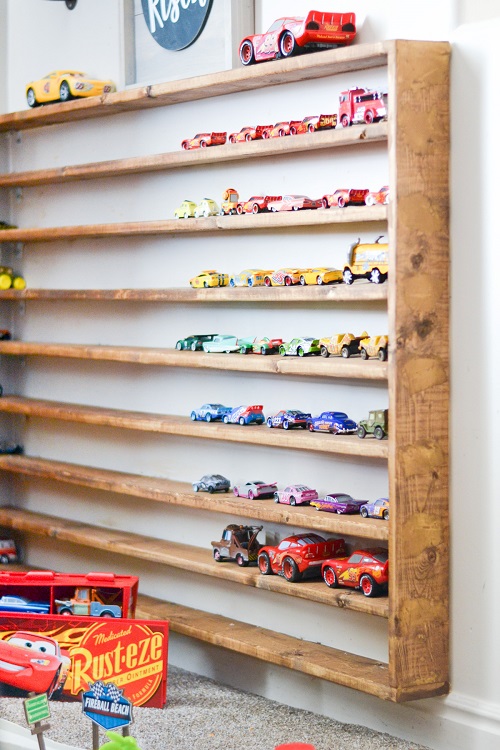 Wooden Spice Rack Toy Car Storage