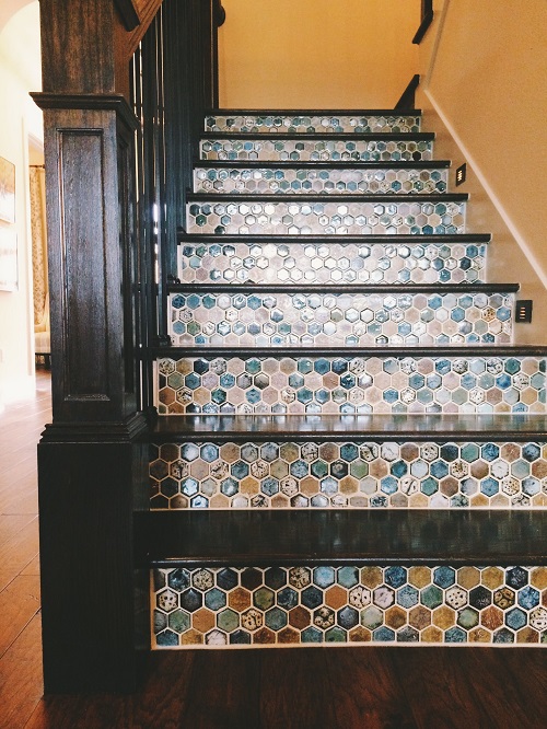 Hexagon Tiled Staircase