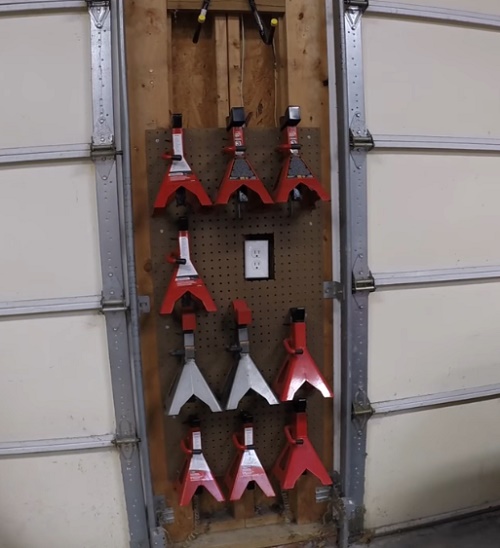 Pegboard with J hooks