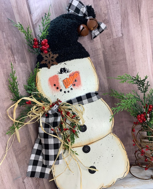 Primitive Wooden Snowman